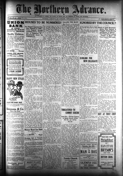 Northern Advance, 18 Apr 1912