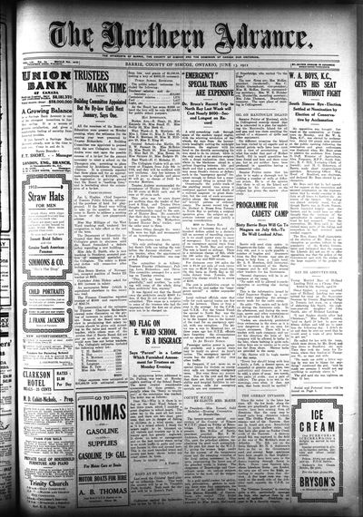 Northern Advance, 13 Jun 1912