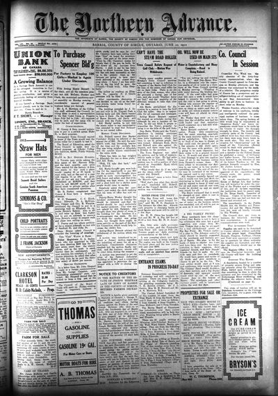 Northern Advance, 20 Jun 1912