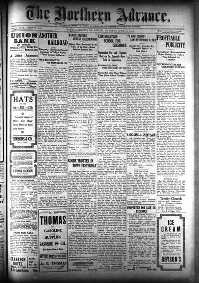 Northern Advance, 27 Jun 1912