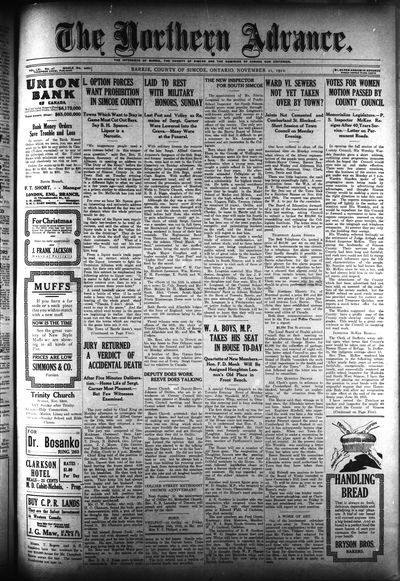 Northern Advance, 21 Nov 1912