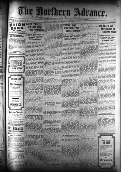 Northern Advance, 31 Jul 1913