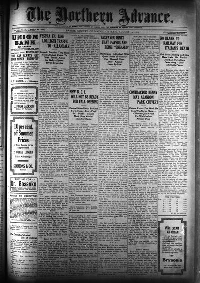 Northern Advance, 14 Aug 1913