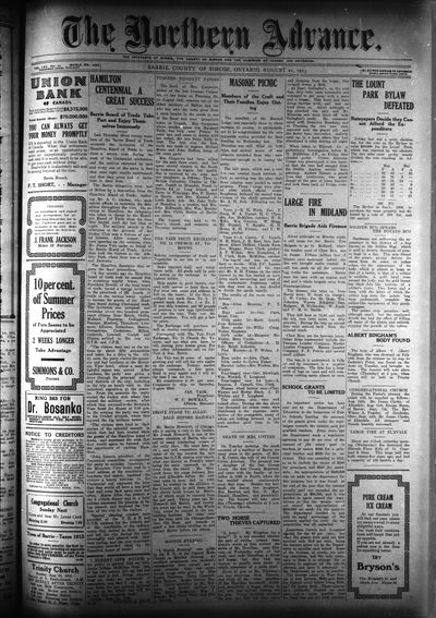 Northern Advance, 21 Aug 1913