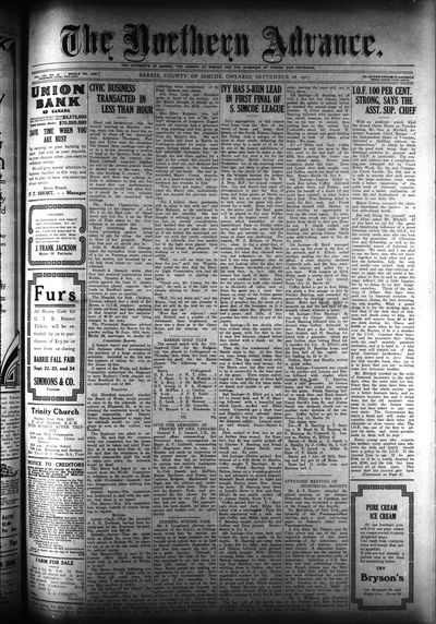 Northern Advance, 18 Sep 1913