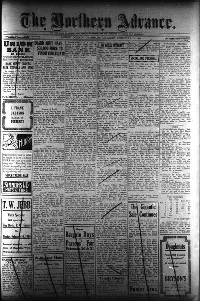 Northern Advance, 12 Feb 1914