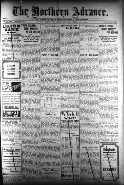 Northern Advance, 19 Feb 1914