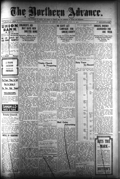 Northern Advance, 16 Apr 1914