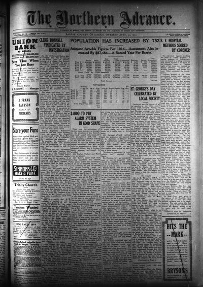 Northern Advance, 30 Apr 1914