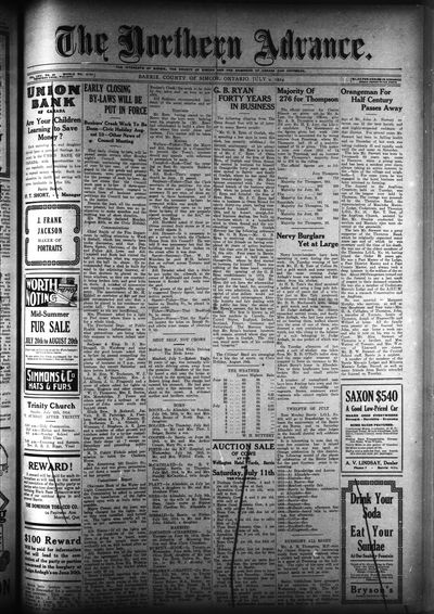 Northern Advance, 9 Jul 1914