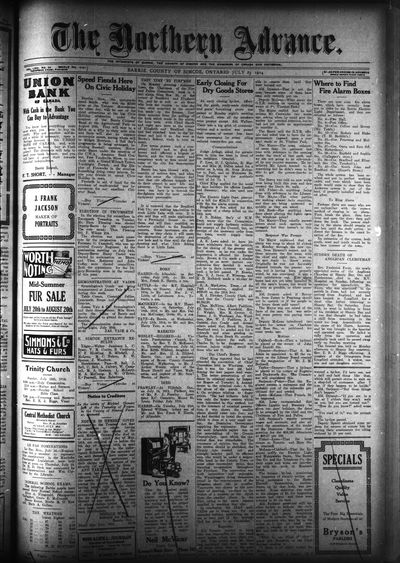 Northern Advance, 23 Jul 1914