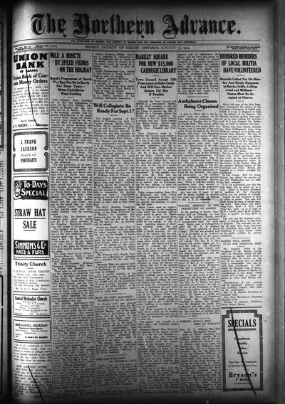 Northern Advance, 13 Aug 1914