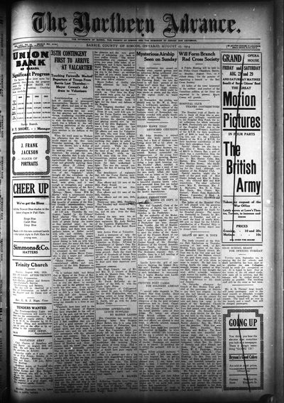 Northern Advance, 27 Aug 1914