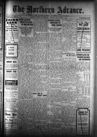 Northern Advance, 3 Sep 1914