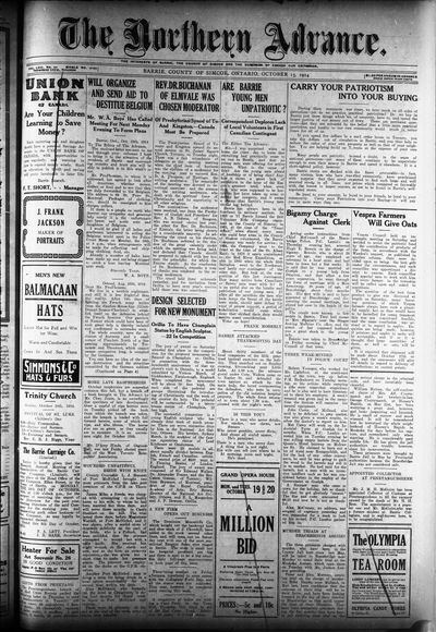 Northern Advance, 15 Oct 1914