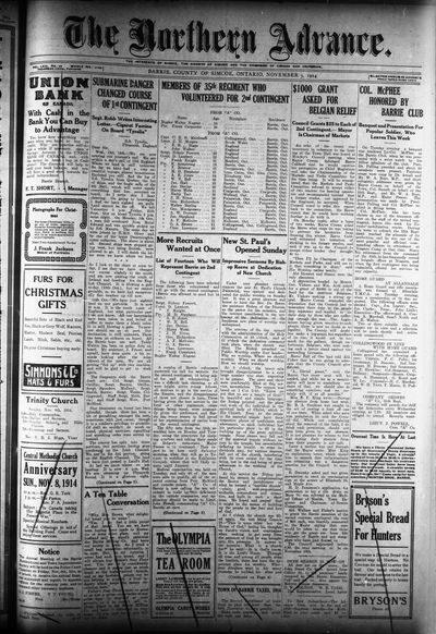 Northern Advance, 5 Nov 1914