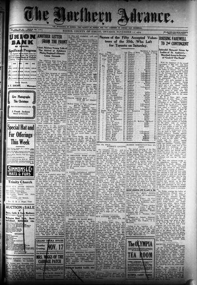 Northern Advance, 12 Nov 1914