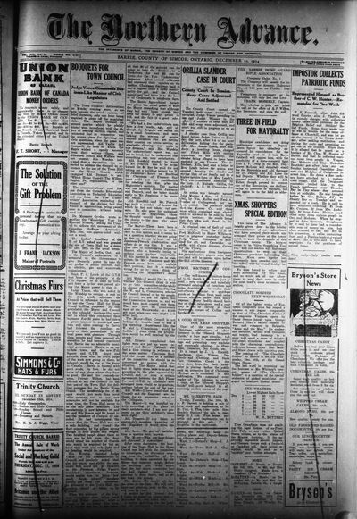 Northern Advance, 10 Dec 1914