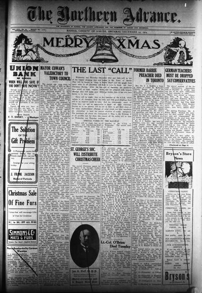 Northern Advance, 24 Dec 1914