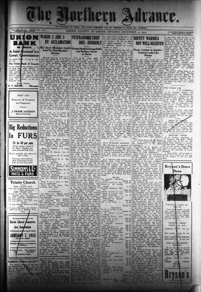 Northern Advance, 31 Dec 1914