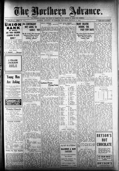 Northern Advance, 11 Mar 1915