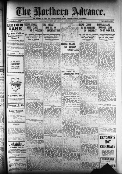 Northern Advance, 25 Mar 1915