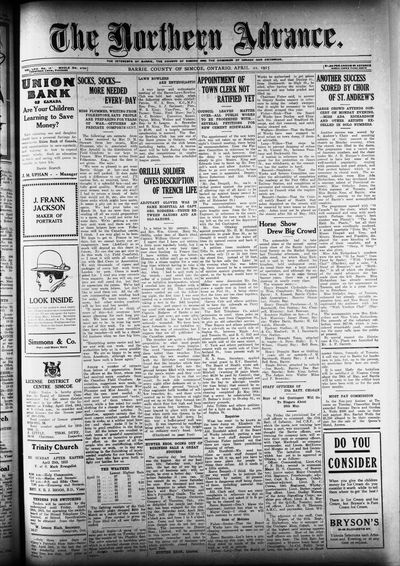 Northern Advance, 22 Apr 1915