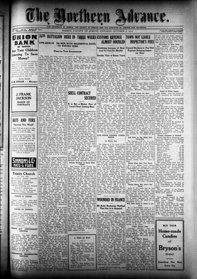 Northern Advance, 7 Oct 1915