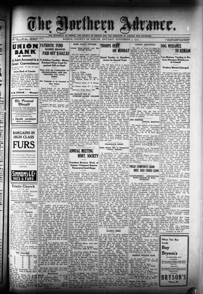 Northern Advance, 4 Nov 1915