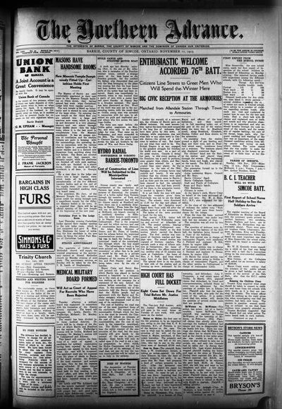 Northern Advance, 11 Nov 1915