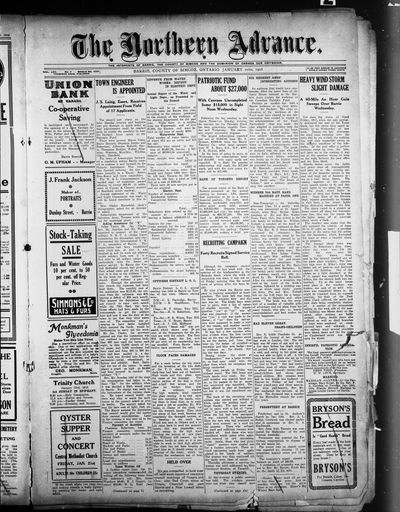 Northern Advance, 20 Jan 1916