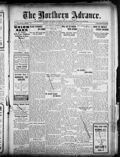 Northern Advance, 9 Mar 1916