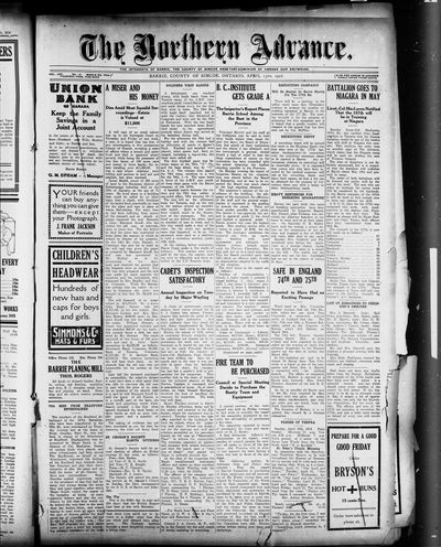 Northern Advance, 13 Apr 1916