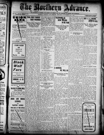 Northern Advance, 26 Oct 1916