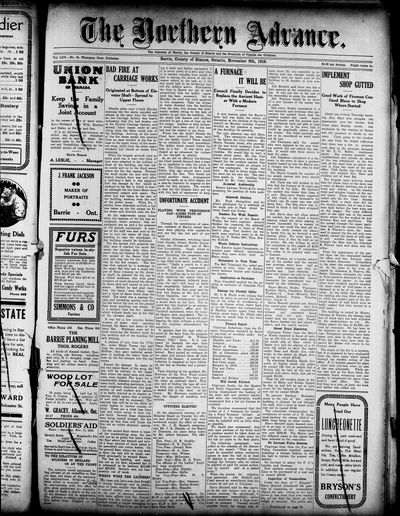 Northern Advance, 9 Nov 1916