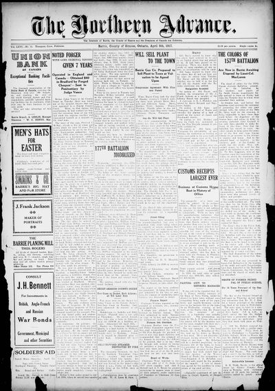 Northern Advance, 5 Apr 1917