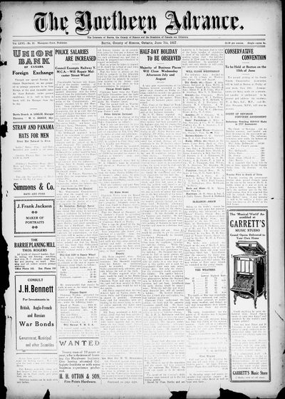 Northern Advance, 7 Jun 1917