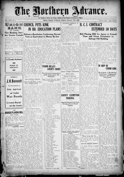 Northern Advance, 17 Jan 1918