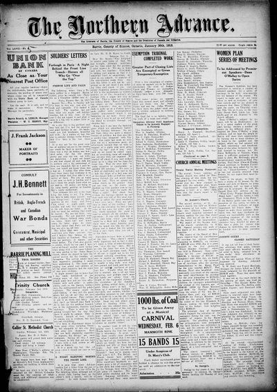 Northern Advance, 31 Jan 1918