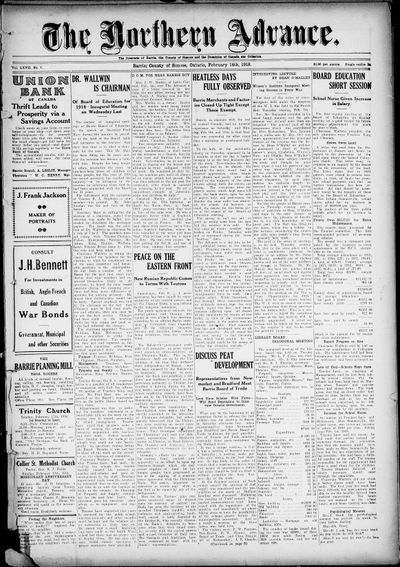 Northern Advance, 14 Feb 1918