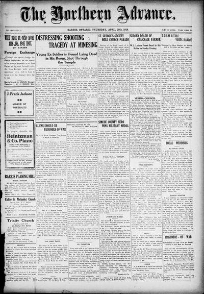 Northern Advance, 25 Apr 1918