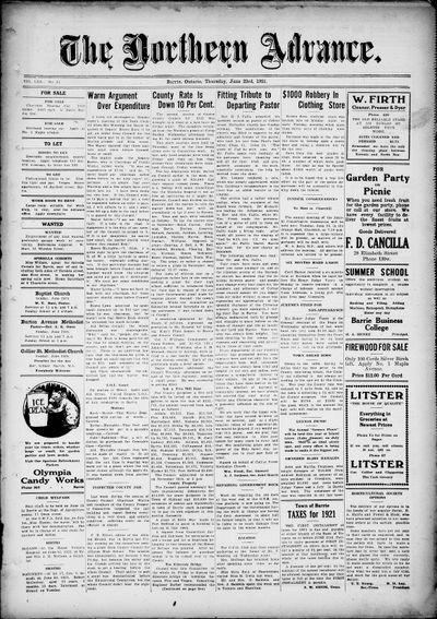 Northern Advance, 23 Jun 1921