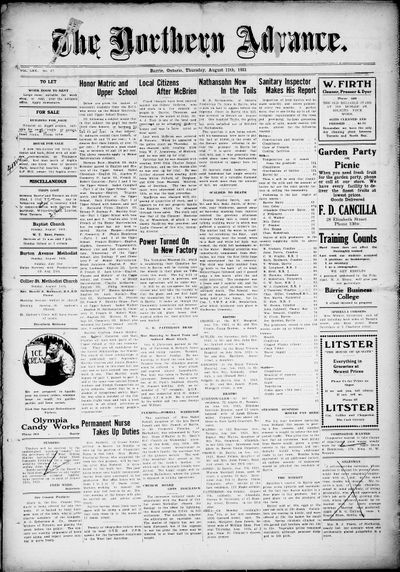 Northern Advance, 11 Aug 1921