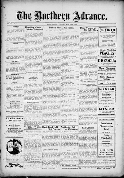 Northern Advance, 22 Sep 1921