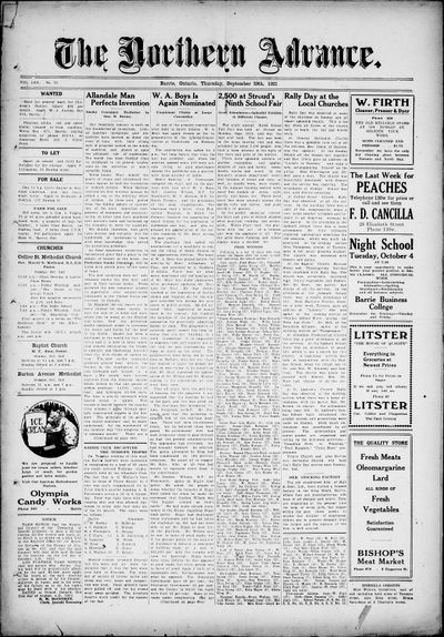 Northern Advance, 29 Sep 1921