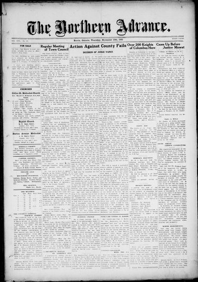 Northern Advance, 10 Nov 1921