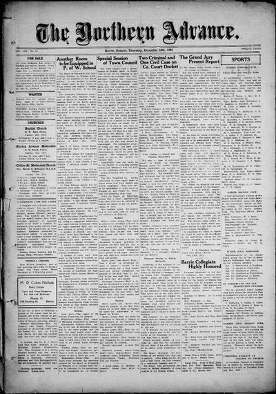 Northern Advance, 15 Dec 1921