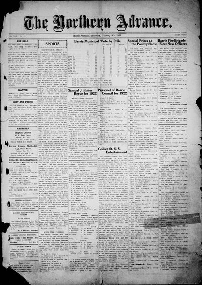 Northern Advance, 5 Jan 1922