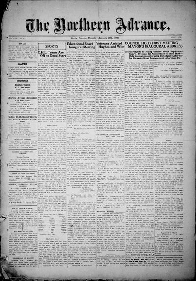 Northern Advance, 12 Jan 1922