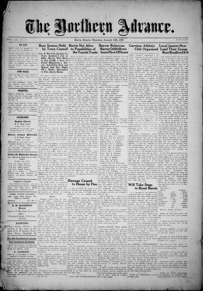 Northern Advance, 19 Jan 1922